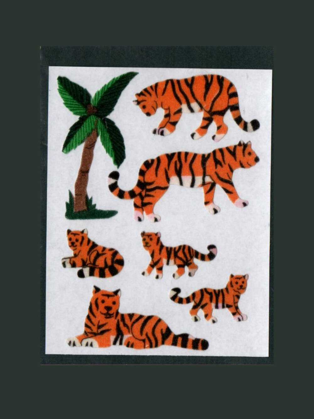 Sandylion Fuzzy Tiger Family Vintage Stickers Maxi Set New Backing